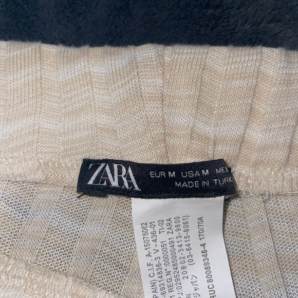 Zara Beige Ribbed Pants - Picture 2 of 2